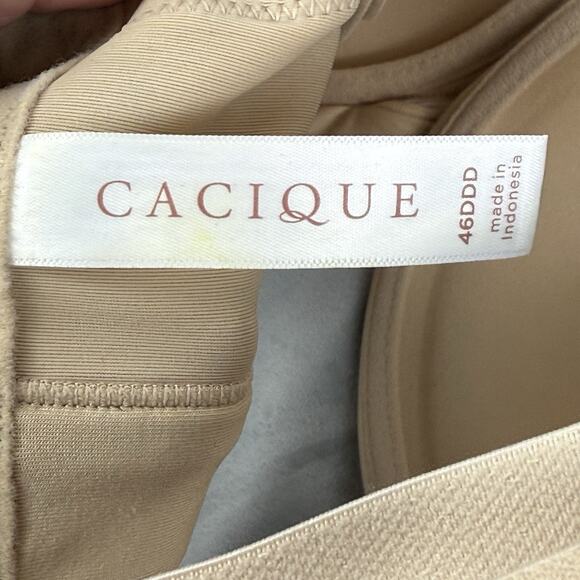 Cacique Comfort Bliss Bra 46DDD Beige Lightly Lined Multi Way Strapless - Picture 5 of 6